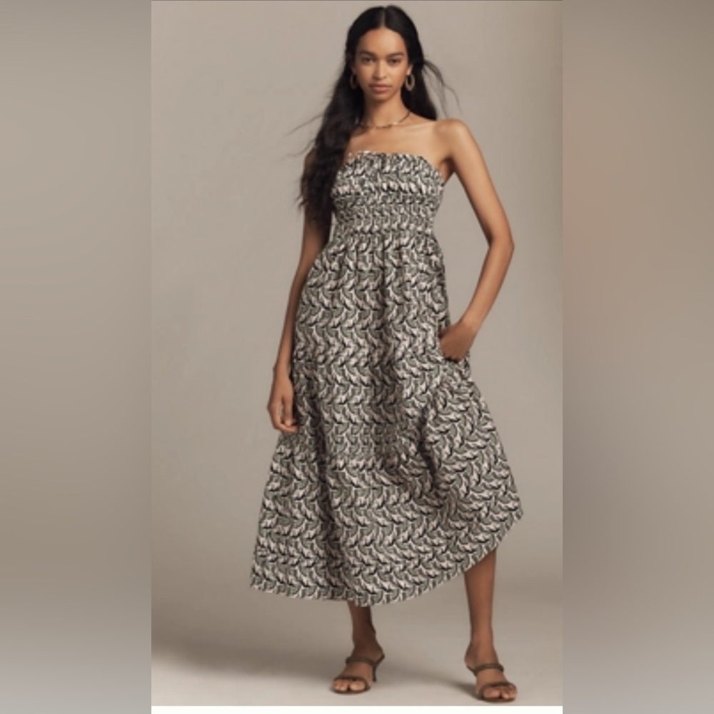 Anthropologie Black and White Maxi Dress